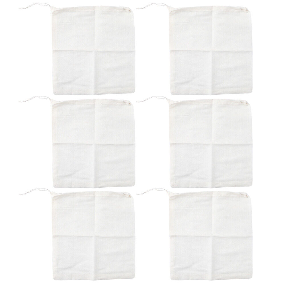US 6-12Pc Organic Cotton Nut Milk Bag Reusable Food Strainer Brew Coffee Cloth