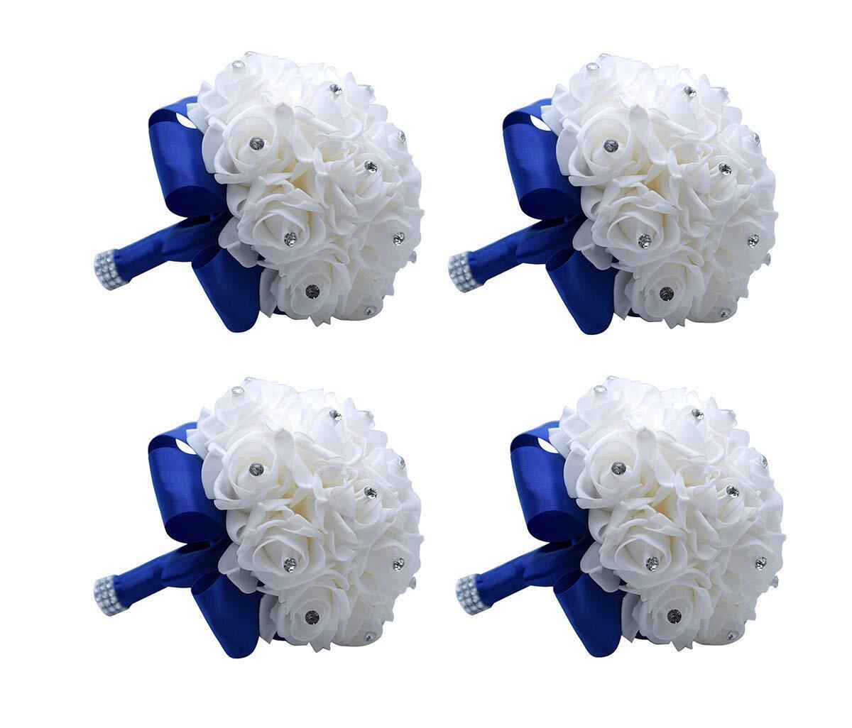 Wedding Bouquets Crystal PE Roses Bridal Bridesmaid Wedding Hand Holding Bouquet