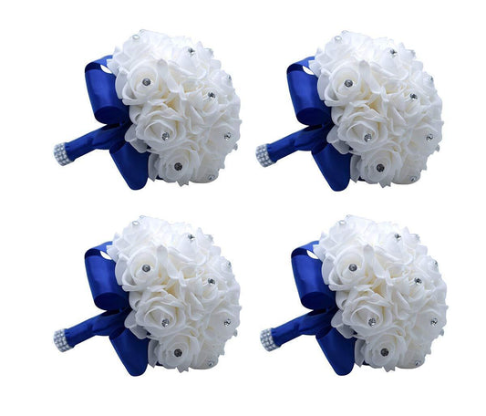 Wedding Bouquets Crystal PE Roses Bridal Bridesmaid Wedding Hand Holding Bouquet