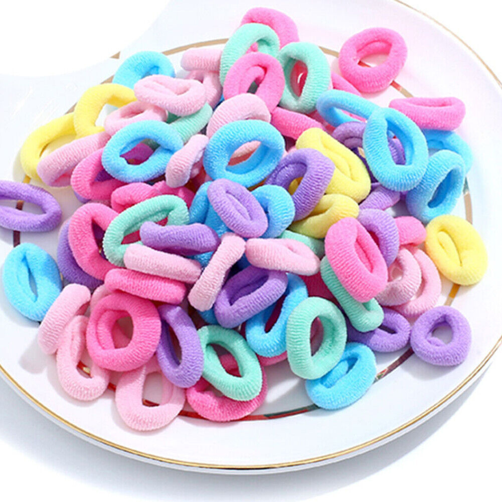 US 200-400 Pcs Elastic Hair Ties Band Rope Ponytail Scrunchies Hair Holder Girls