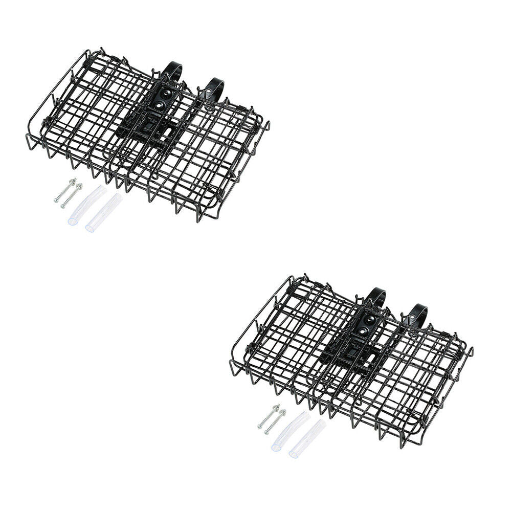 US 1-2 Pack Folding Rear Bike Basket Wire Mesh Fold-Up Detchable Front Rear Bag