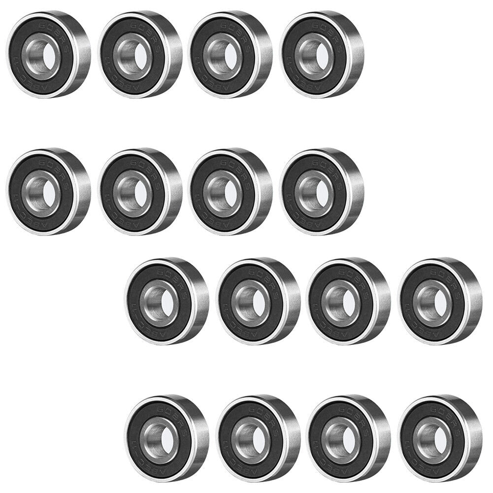 US 8-16 Pcs Skateboard Longboard Bearings PRECISION ABEC 9 BLACK SHIELD Size 608