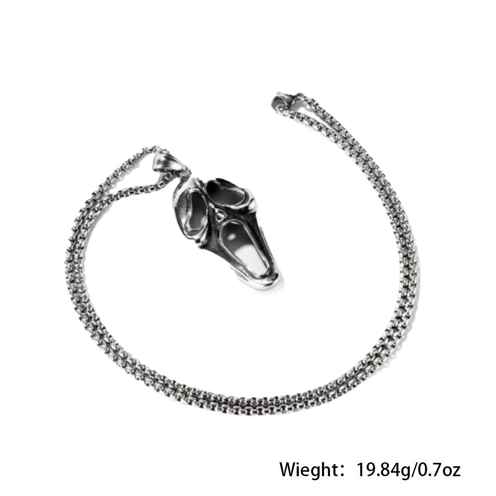 US 1-2 Pack Halloween Ghost Face Mask Horror Pendant Necklace Stainless Steel