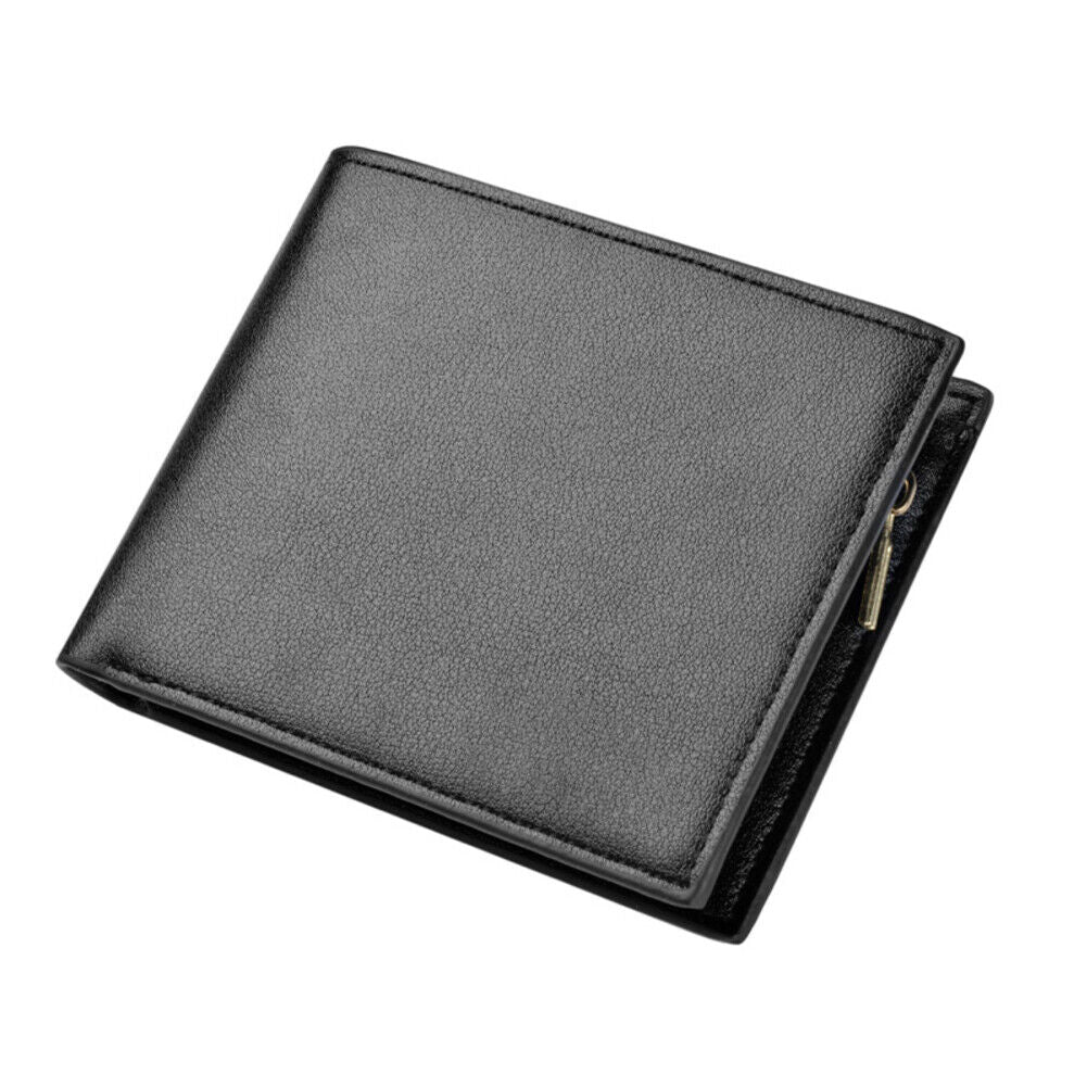US1-2Pc Men's Bifold Leather Wallet With ID Window Credit Card Holder Slim Purse