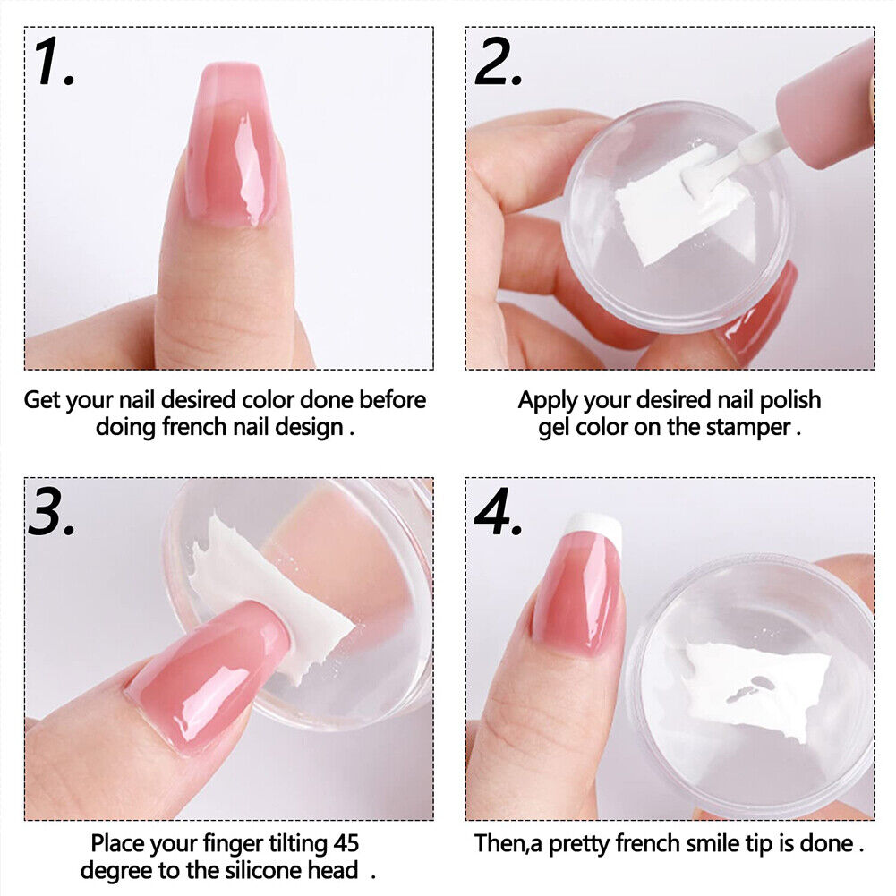 US 5~10 Pcs Nail Stamper Kit DIY Nail Art Stamp French Tips Tools with Scrapper