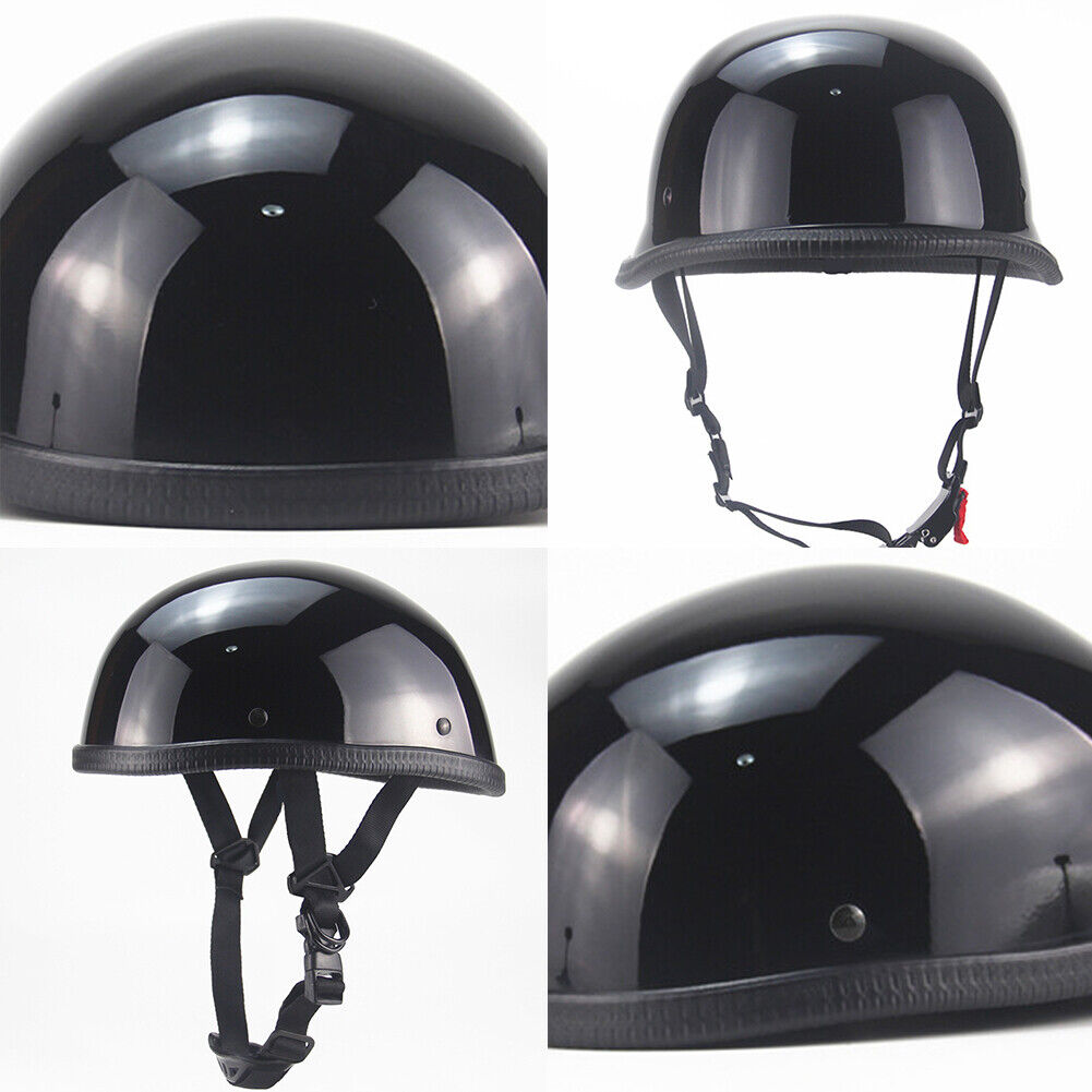 US German Novelty Shiny Black Motorcycle Half Helmet Cruiser Biker S,M,L,XL,XXL