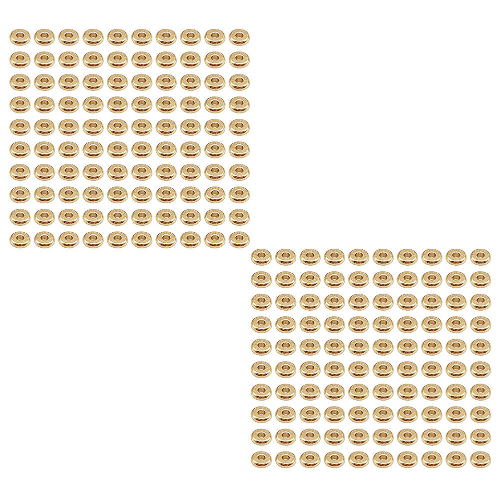 US 100-200Pc Heishi Beads 6mm Long-Lasting Disc Brass Rondelle Spacer Beads Pale