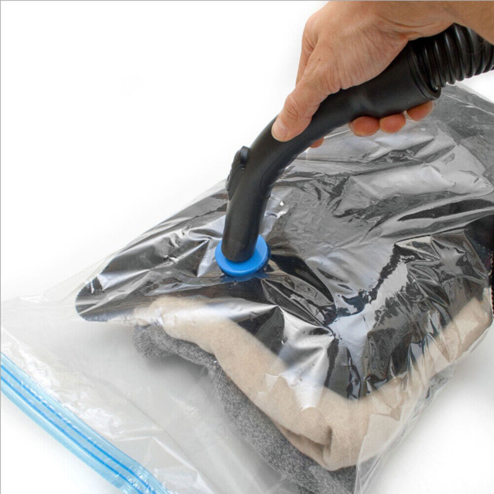 US 10-20Pc Jumbo Vacuum Storage Bag Space Saver Garment Seal Clothes Hand Pump