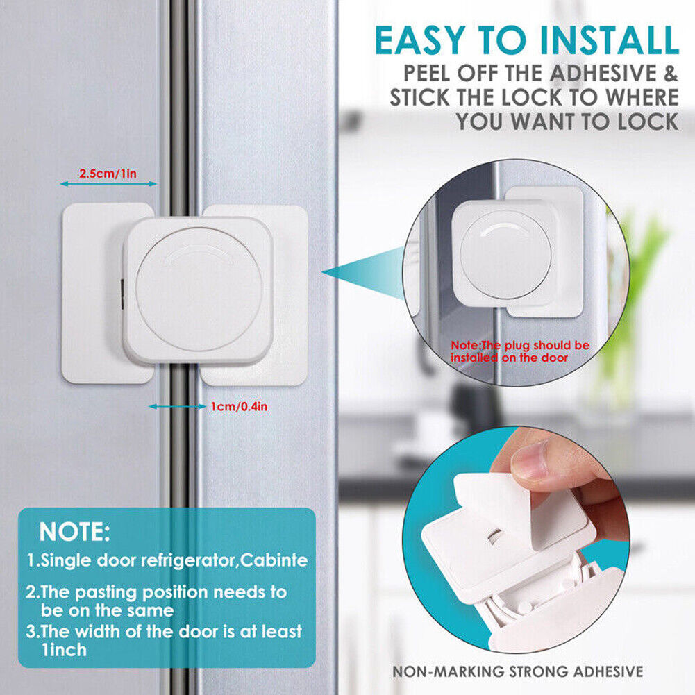 US 4-8Pc Baby Safety Child Lock Home Refrigerator Fridge Freezer Door Lock Latch