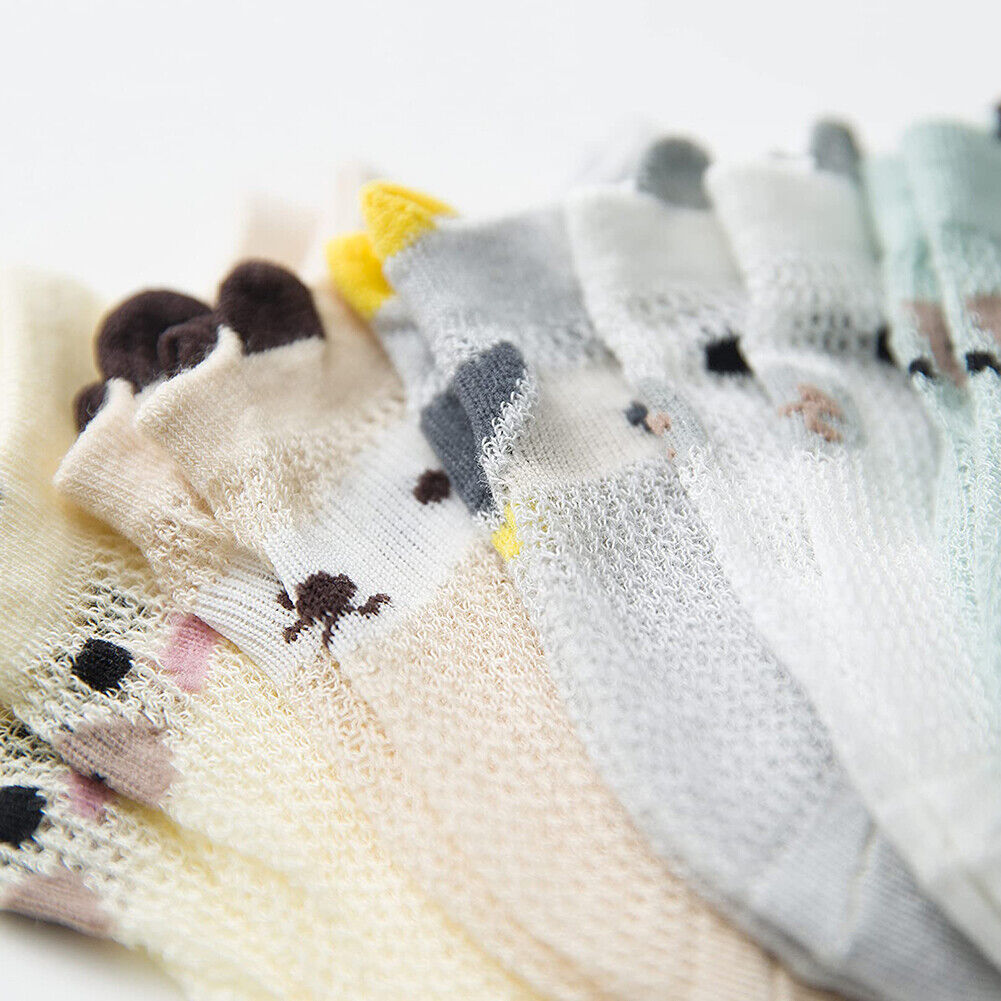 US 10 Pairs Baby Infant Toddler Kid Soft Mesh Sheer Light Anti-Odor Summer Socks