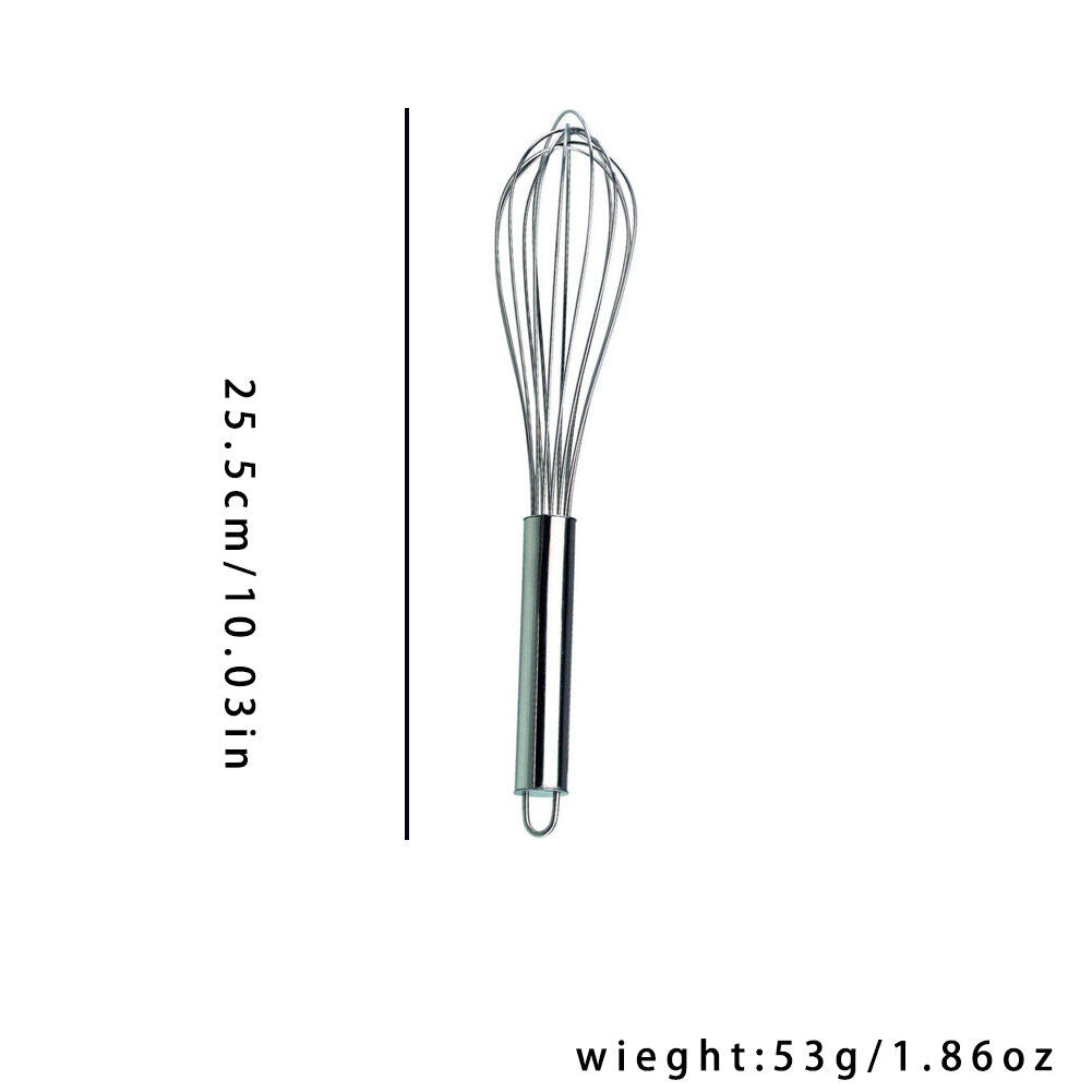 US 3-6 Pcs STAINLESS STEEL BALLOON WIRE WHISK WHIP MIX STIR BEAT 8/10/12 inch