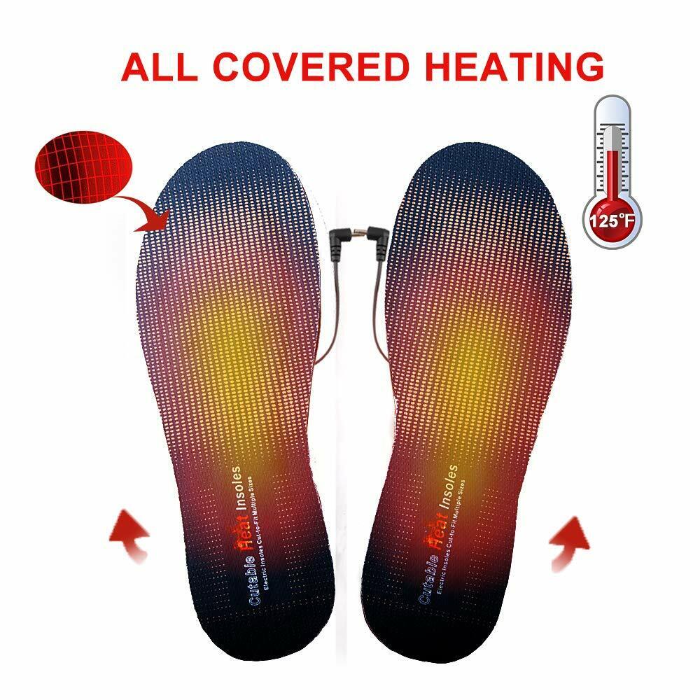 Rechargeable Adjustable Electric Insoles， Foot Warmers for Men Women Warm Feet