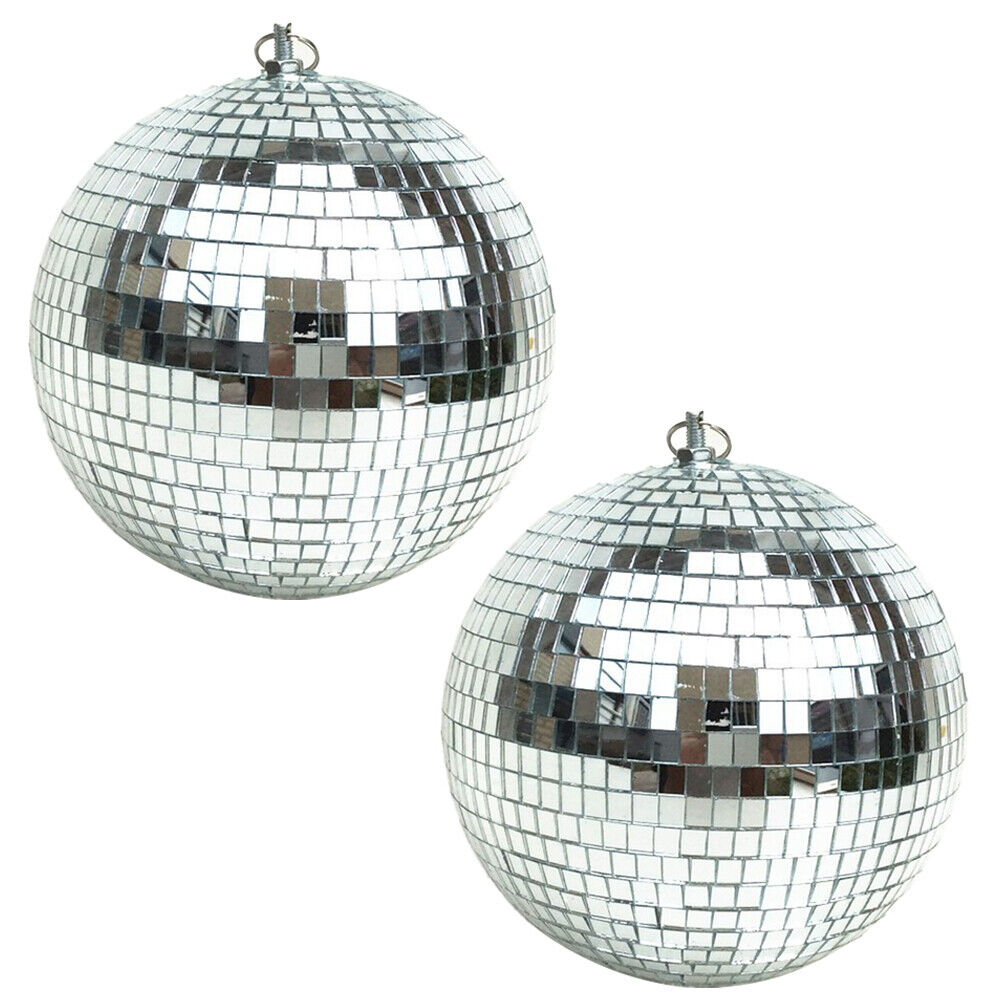 US 12" Mirror Glass Disco Ball Large Home Party Club DJ Dance Stage Lighting