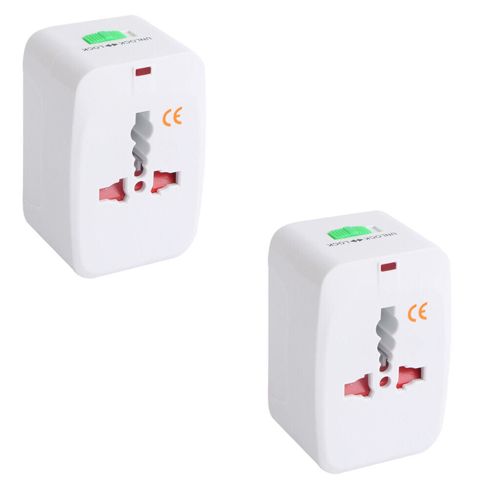 US 1-2 Pc Universal Plug Adapter Mobile Quick Charger Travel Light Weight Outlet
