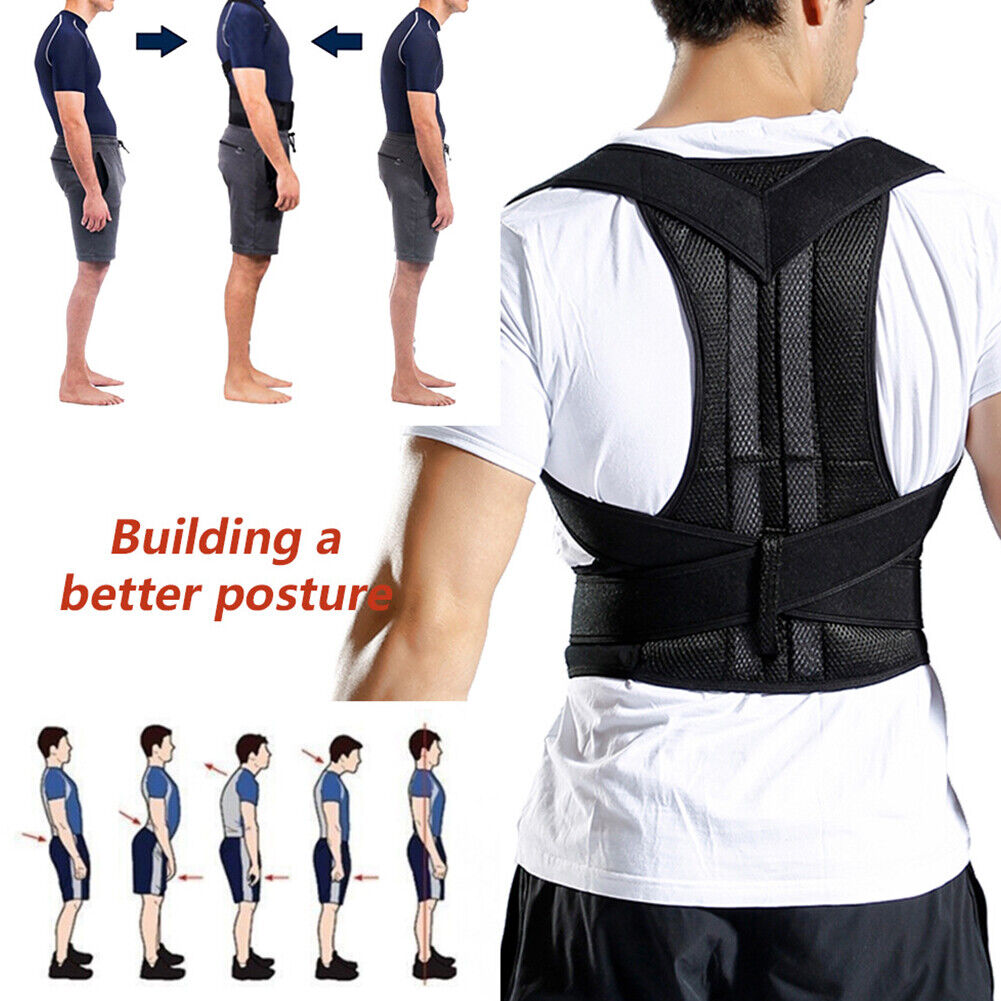 US Men Adjustable Shoulder Brace Posture Corrector Belt Posture Low Back Support