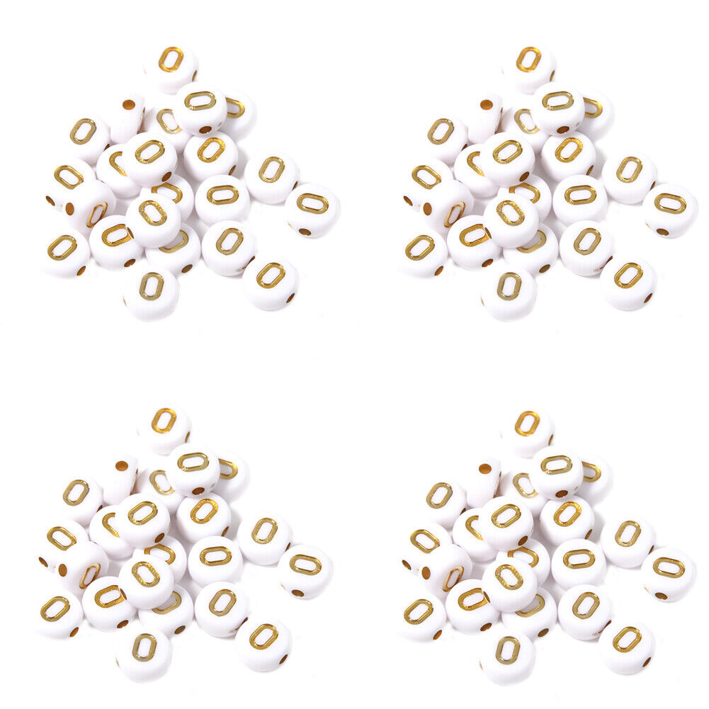 US 400-800 Round 7mm Acrylic Alphabet Beads Flat Round Letter DIY Jewelry Making