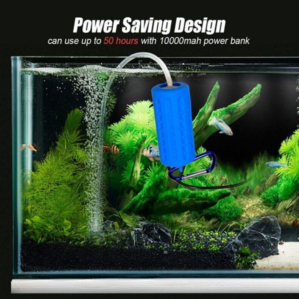 US 2-4 Pack Portable Mini USB Aquarium Tank Oxygen Air Pump Mute Energy Saving