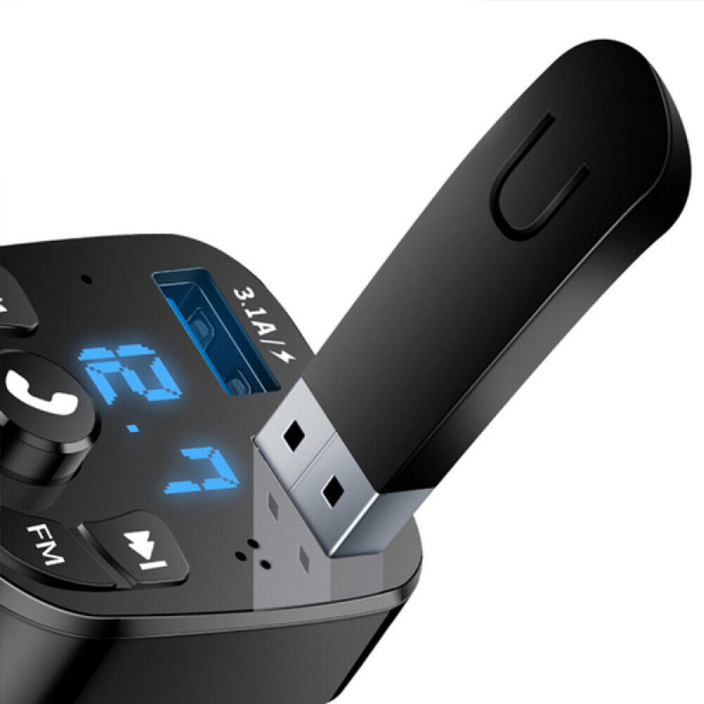 US 1-2 Pc Bluetooth 5.0 FM Transmitter Car Adapter 2-USB PD Charger Wireless AUX