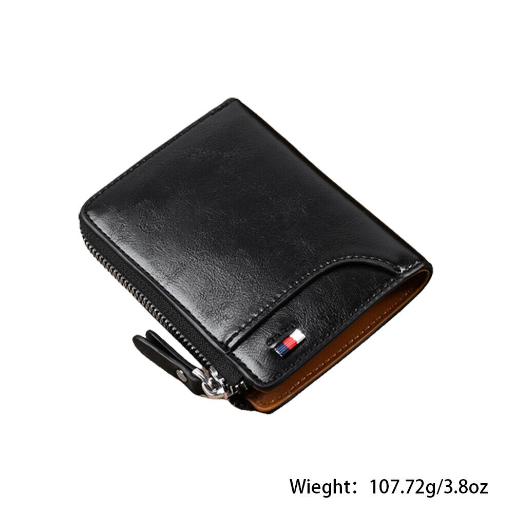 US 1-2 Pack Men RFID Blocking Leather Wallet Credit Card ID Holder Zipper Purse
