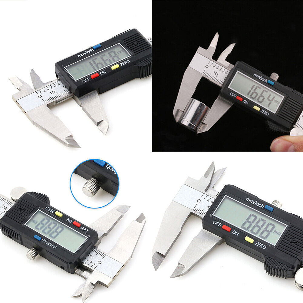US 0-300mm Electronic Digital Caliper Precision Stainless Inch/Metric LCD Dial