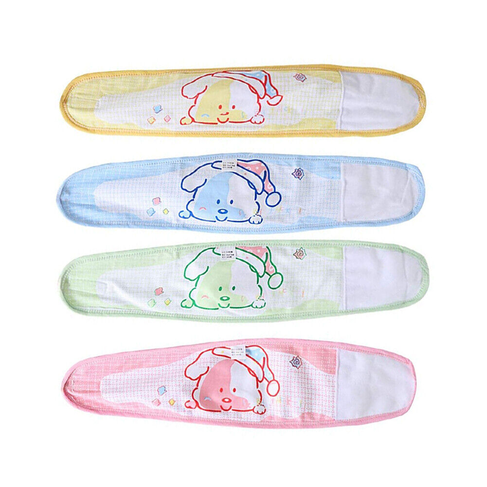 US 4Pc Baby Infant Umbilical Cord Belly Band Cartoon Cotton Soft Belly Protector
