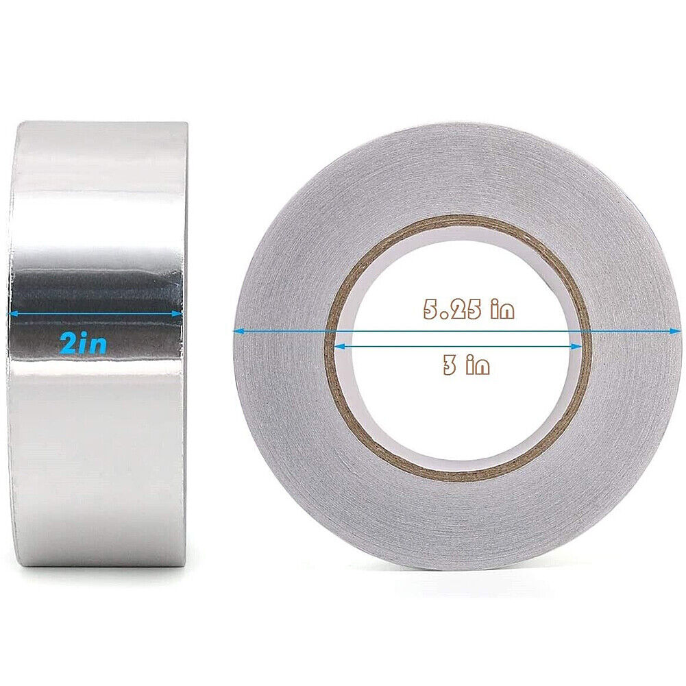 US 1-2 Aluminum Foil Tape 2In*55Yd Insulation Adhesive Heat Resistant Waterproof