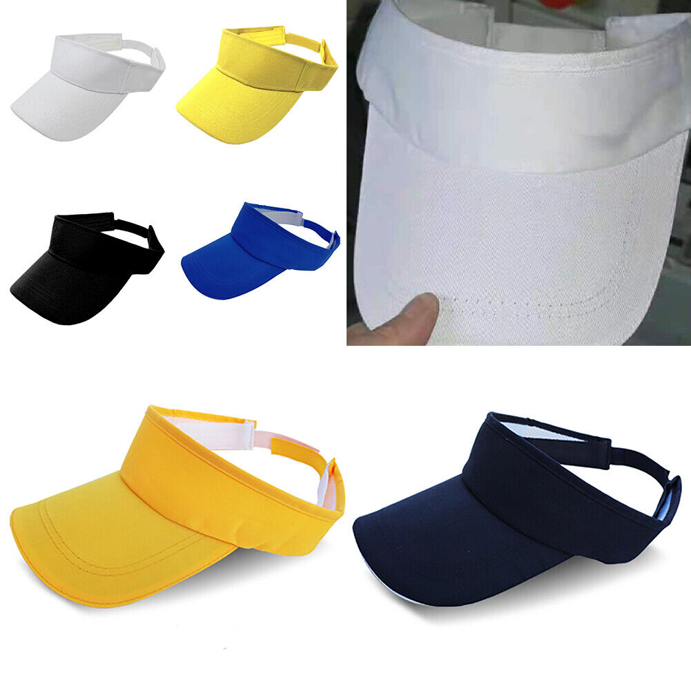 US 4-8 Pack Unisex Sport Sun Visor Adjustable Cap Hat Golf Tennis Outdoor Solid