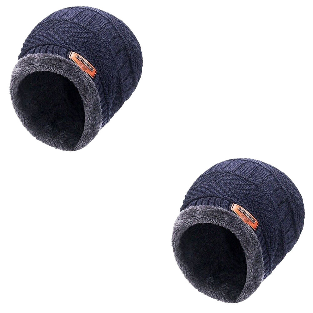 US 2-4 Pack Men Women Winter Baggy Slouchy Knit Warm Beanie Hat Scarf Set Skull