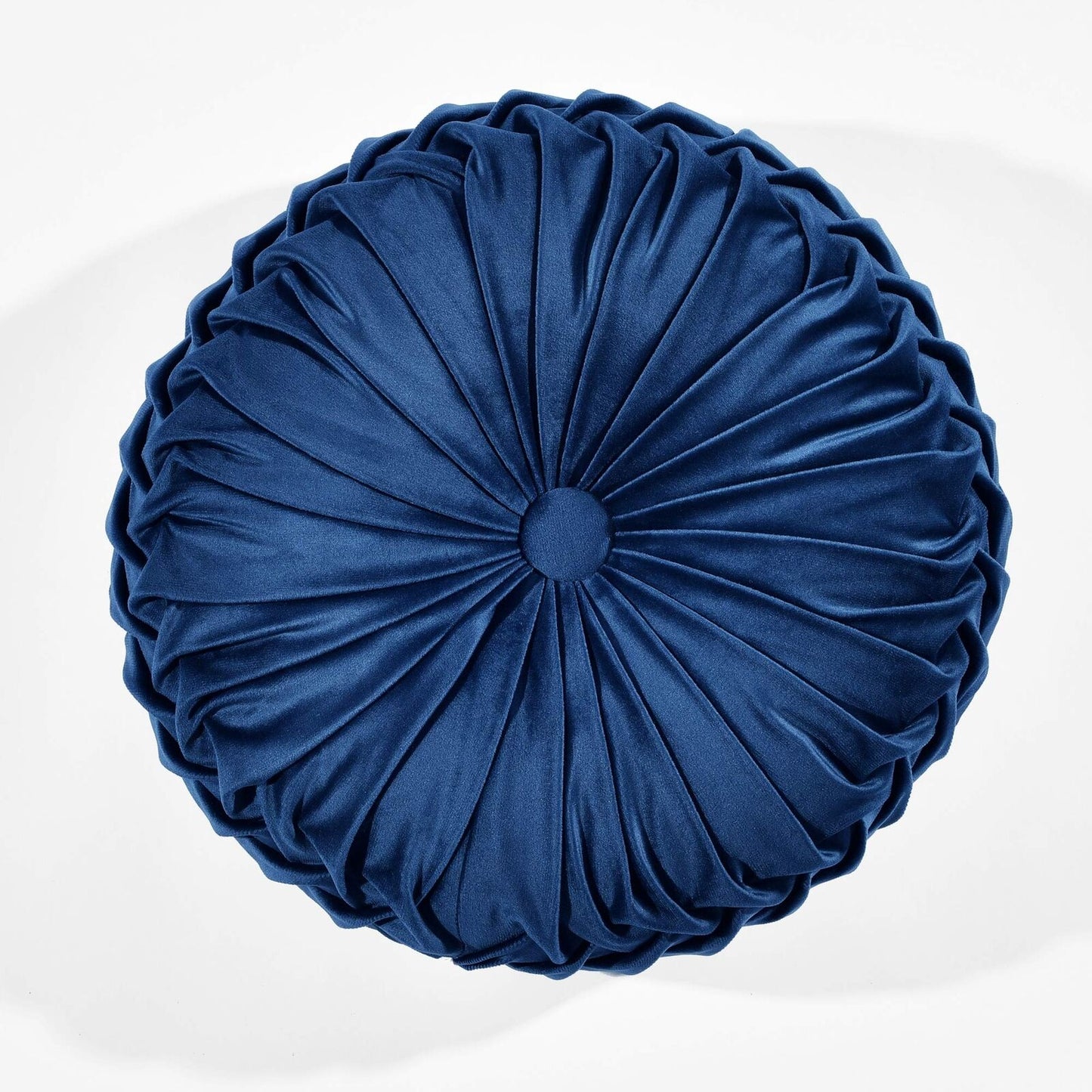 Round Pleated Soft Velvet Decorative Pillow, 1 Count (Pack of 1)