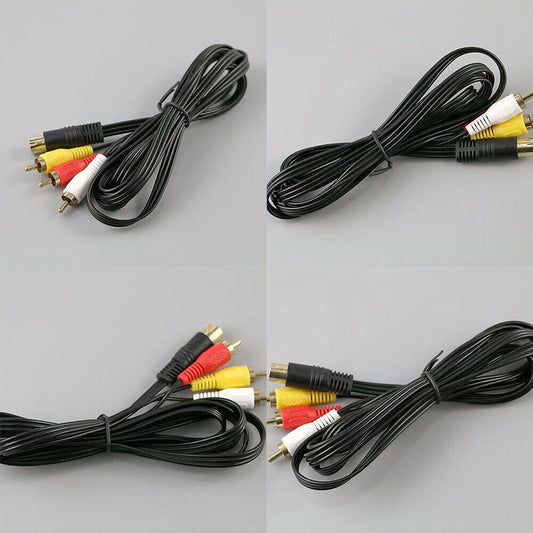US 2-4 Pack 6FT Audio Video AV Composite Cable Cord for Sega Saturn RCA A/V