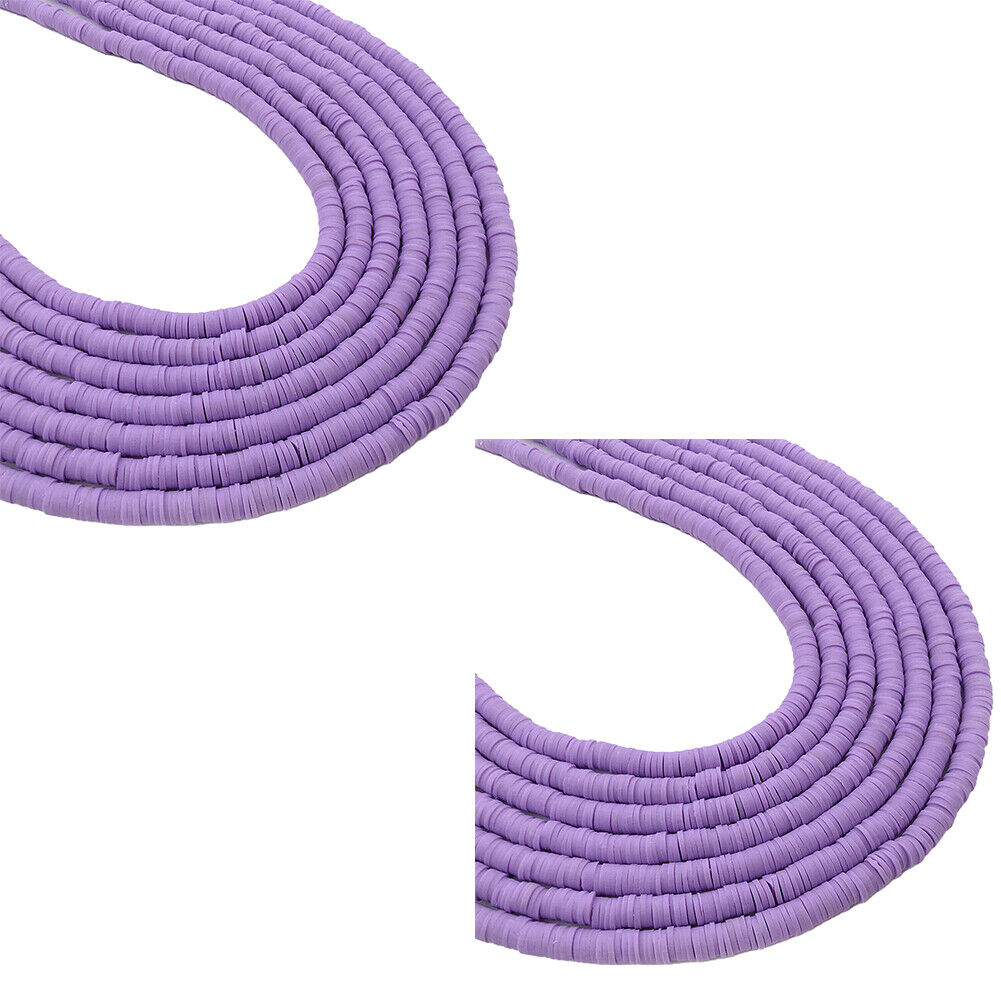 US 10 Strands 6mm Heishi Beads Clay Disc Flat Vinyl Chip Spacer Bead Jewelry DIY