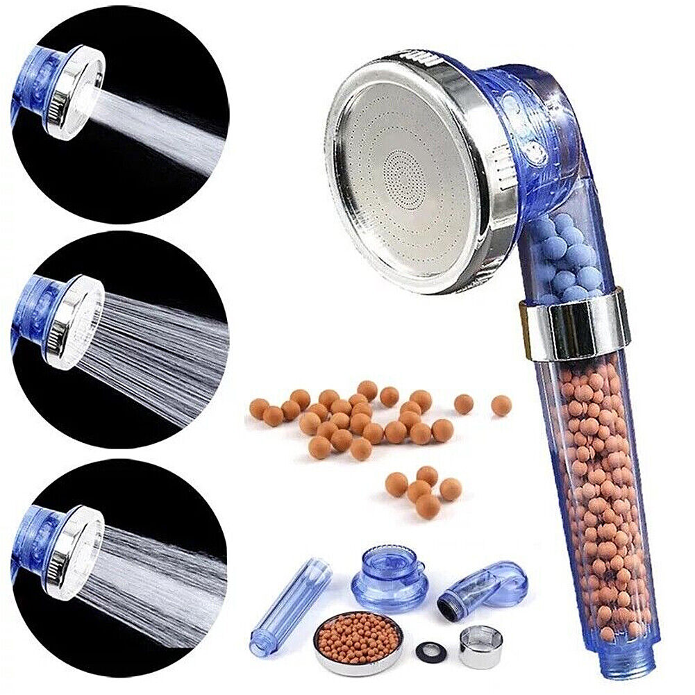 US 1~2Pc High Pressure Handheld Shower Head Water Saving Spray with Ionic Filter