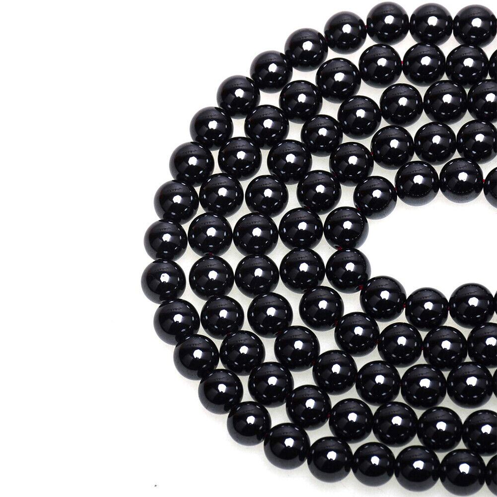 US 5 Strands Black Matte Onyx Bead Natural Frosted Gemstone Agate Round Necklace