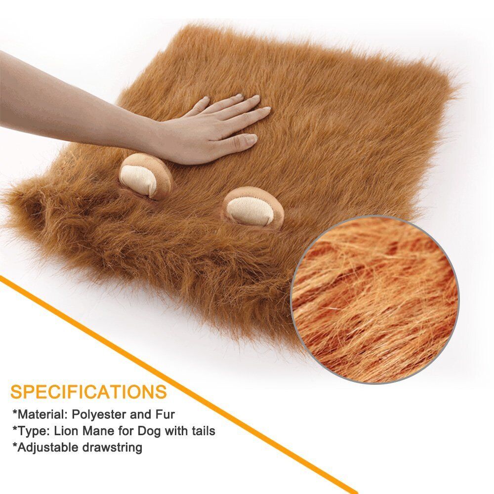 Dog Costume Lion Mane Halloween Costumes for Medium Large Dog with Ears & Tail