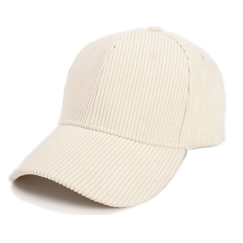 US 1-2 Pcs Cotton Corduroy Baseball Cap Classic Adjustable Plain Hat Warm Unisex