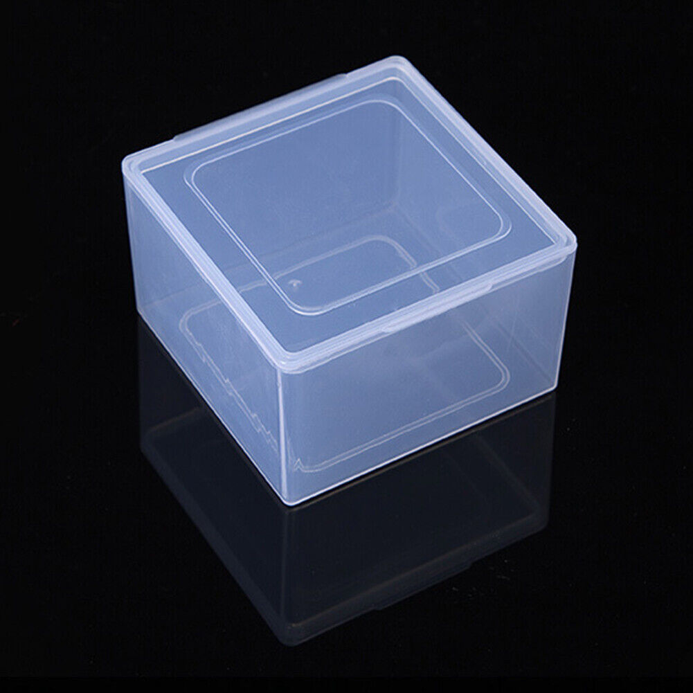 US 4-8 Pc Square Plastic Storage Container Box Clear Rectangle Case Coins Travel