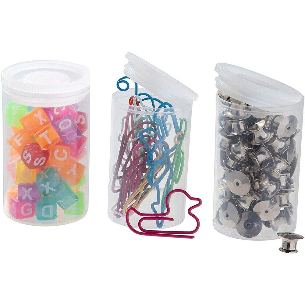 US 50-100 Pack Clear Film Canisters with Caps for 35mm Storage Small Accessories