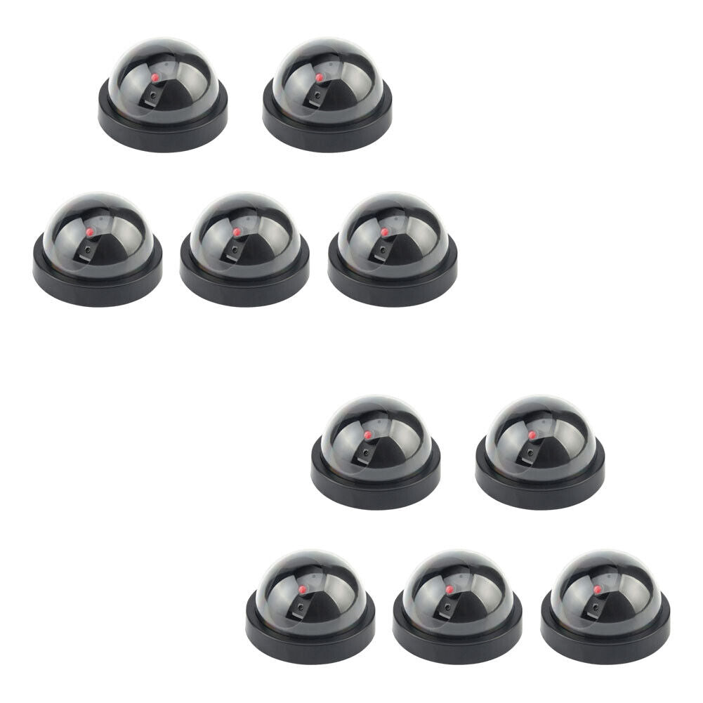 US 5-10Pack Dummy Security Camera Fake Outdoors Dome Wireless Flashing Red Light