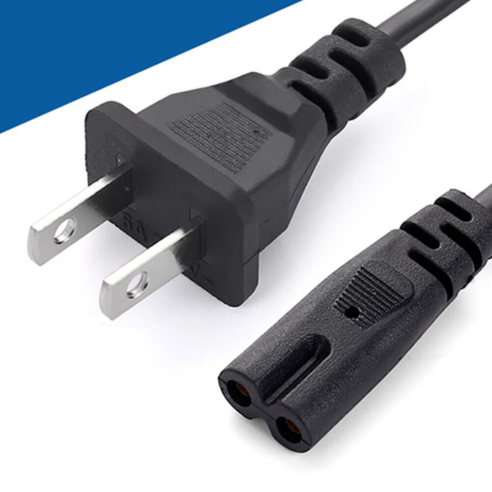 US 5-10 Pc 2 Prong AC Power Cord Cable for PS4 PS3 PS2 Slim XBOX PC Monitor TV