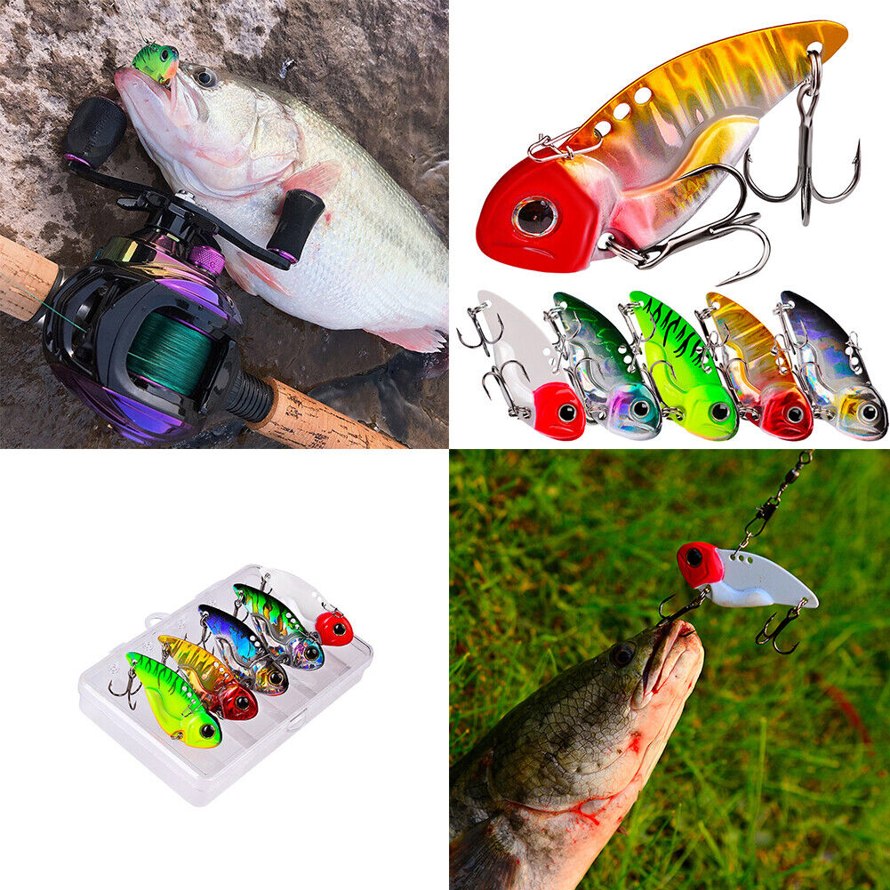 US 6-12 pcs 15g Vault Blade Fish Bait Vibration Lure Great Casting Jigging Spoon