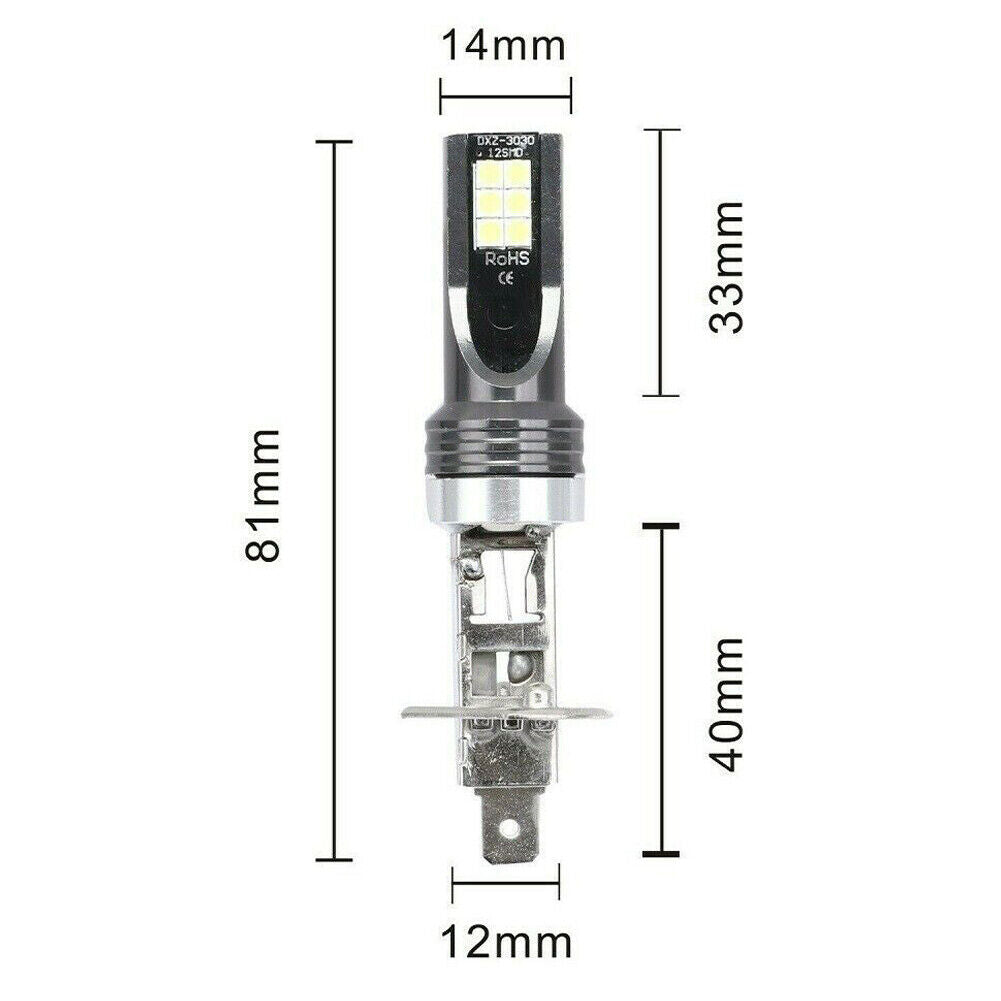 US 4-8 H1 100W 6500K LED Headlight Bulb Conversion Kit High Low Beam Super White