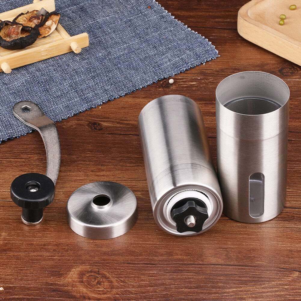 US 2Pc Manual Coffee Bean Grinder StainlessSteel Handmade Ceramic Coffee Grinder