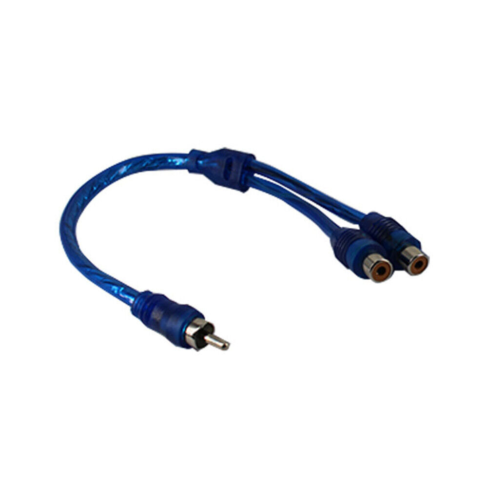 US 2-4 Pack RCA Y Adapter Splitter 1 Female to 2 Male Audio Speaker Stereo Blue
