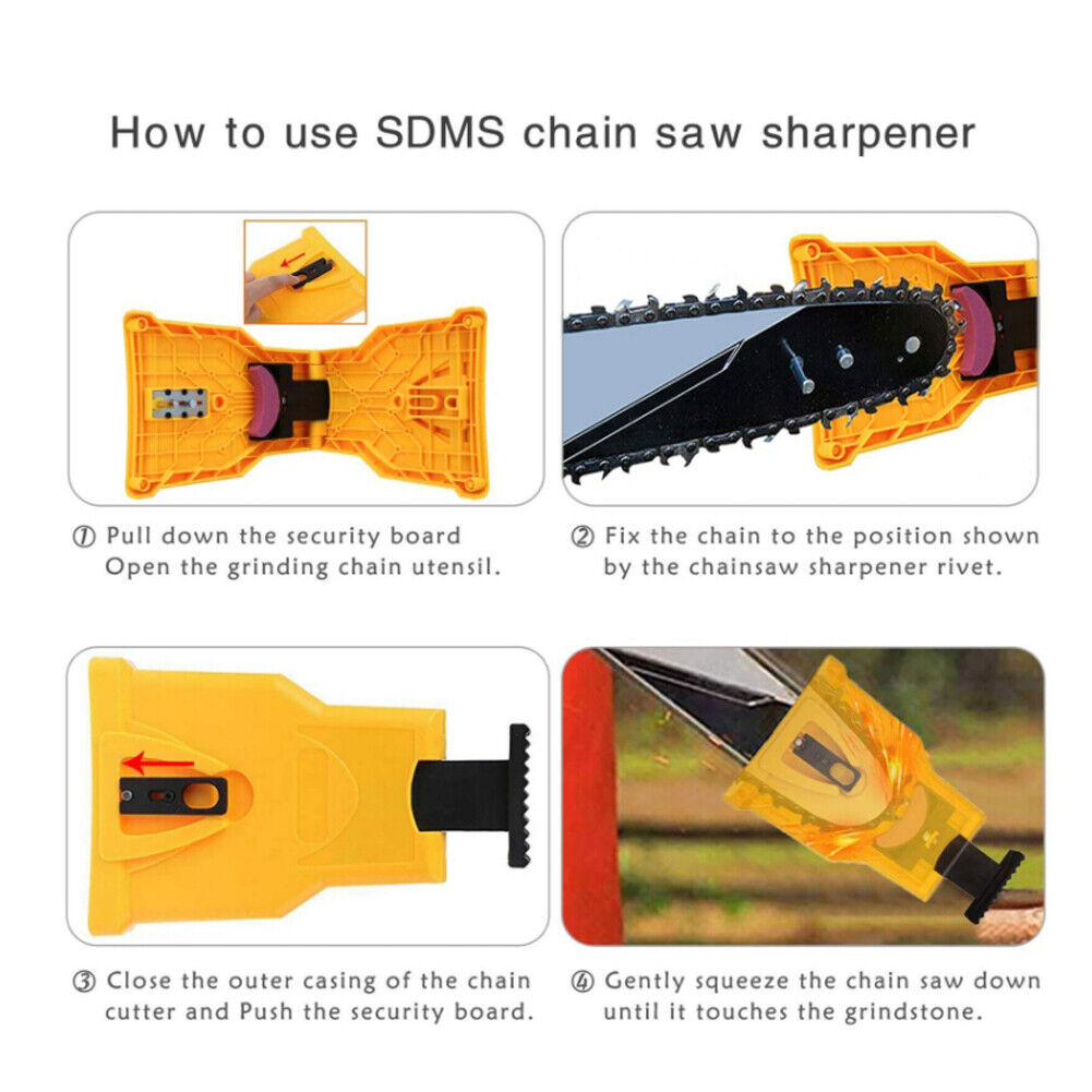 US 1-2 Pcs Chainsaw Teeth Sharpener Stone Grinder Tool 14-20 Inch Hole Chain Saw