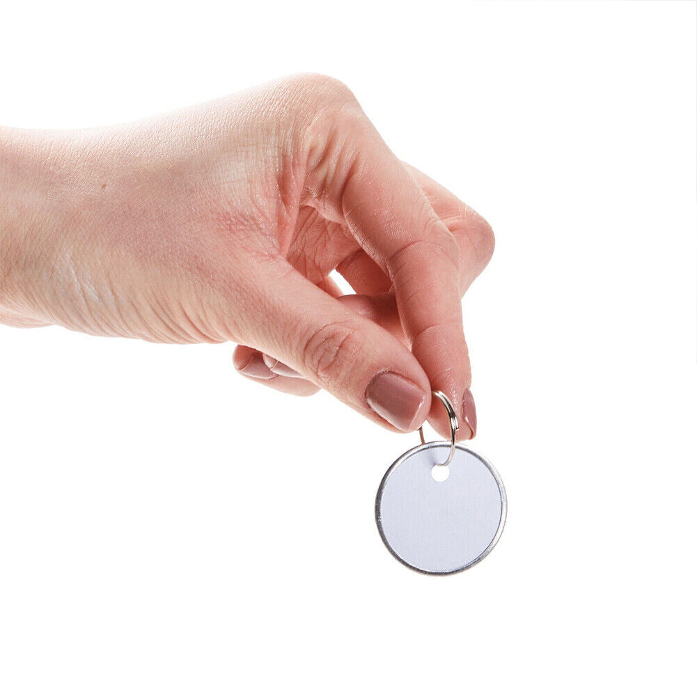 US 100-200 Pack Blank Paper Key Tags with Labels and Metal Rims, 1-Inch, White