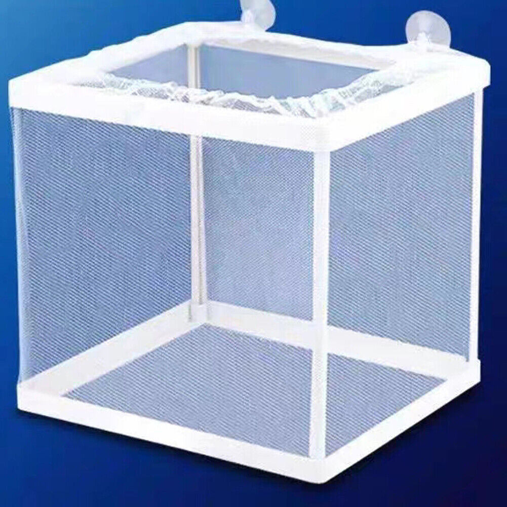 US 1-2 Pc Fish Tank Aquarium Guppy Breeding Breeder Baby Gauze Trap Box Isolator
