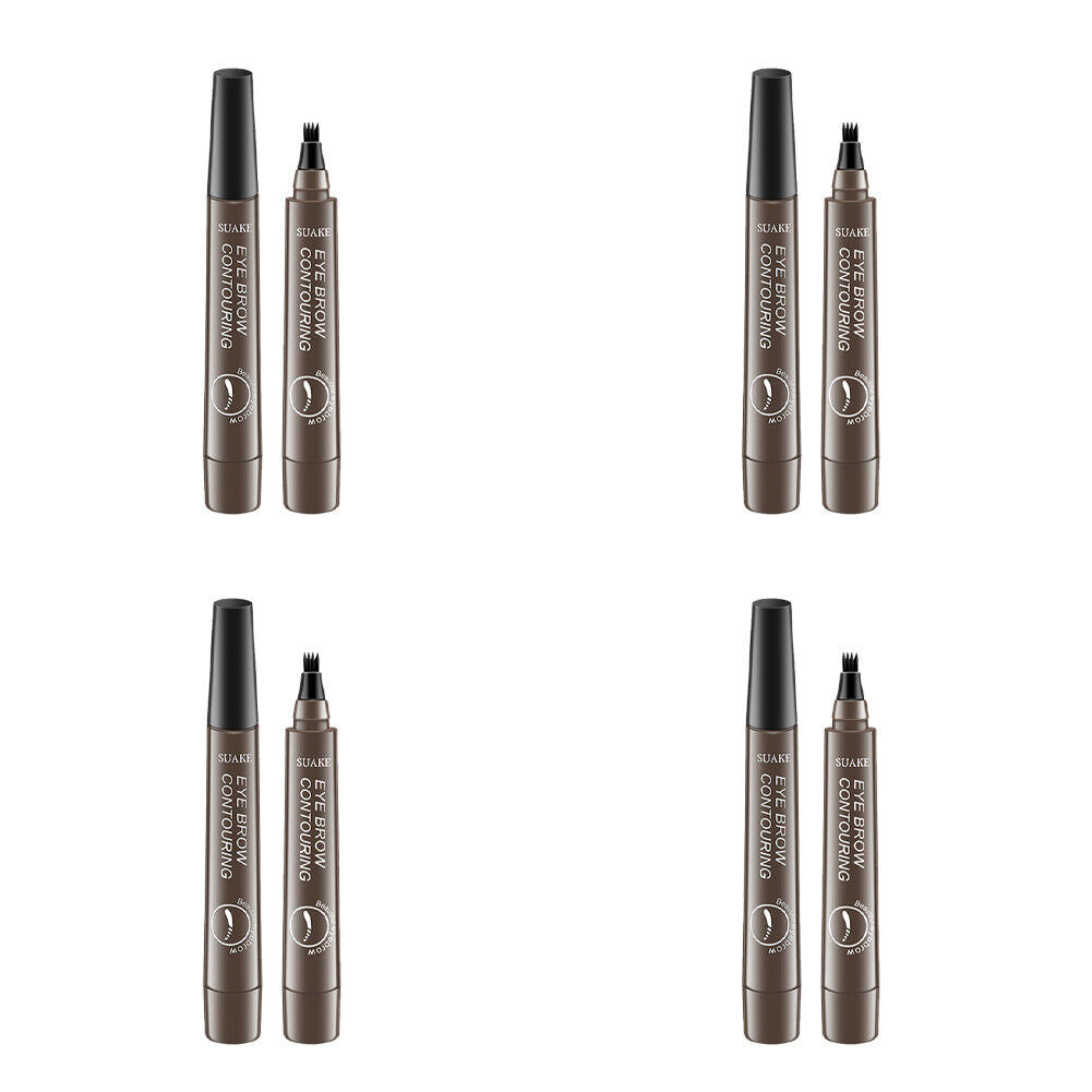 US 2-4 Pc Microblading Tattoo Eyebrow Pen Four Tips Waterproof Ink Gel Tint Draw