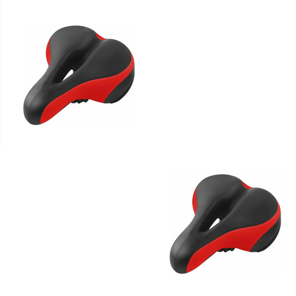 US 1-2 Pack Comfortable Bicycle Saddle Bike Seat Dual Shock Absorbing Cushion