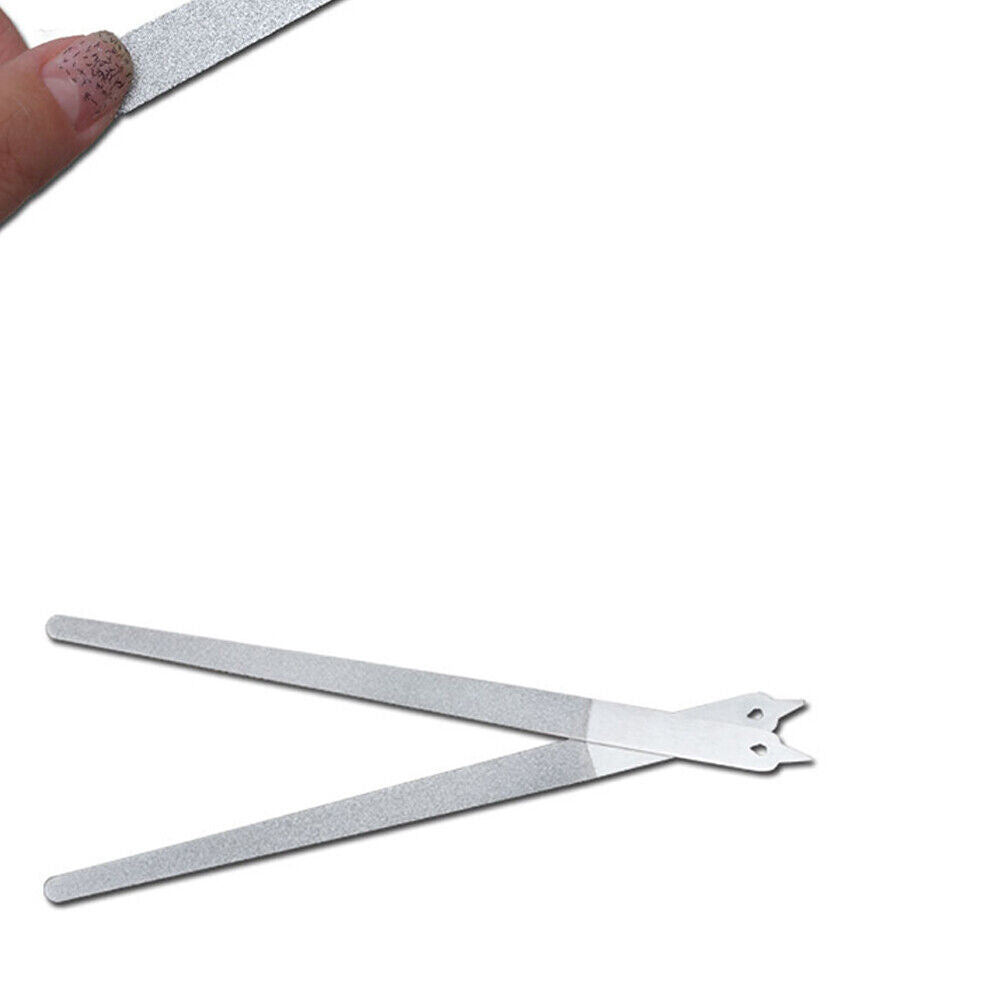 US 2-4Pc Diamond Dust Nail File - Stainless Steel Nail Dresser - 9 Inch
