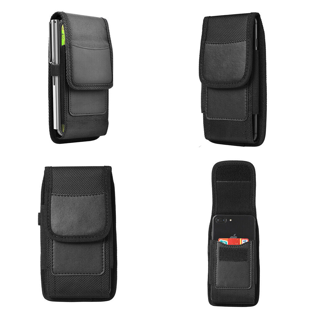 US 1-2Pcs Cell Phone Holster Leather Wallet Case Cover Belt Clip Loop Pouch Fine